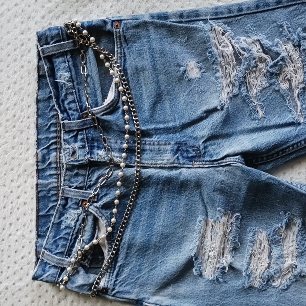 Vintage 517 distressed bootcut light wash Jeans orange tab & gorgeous - Picture 10 of 16